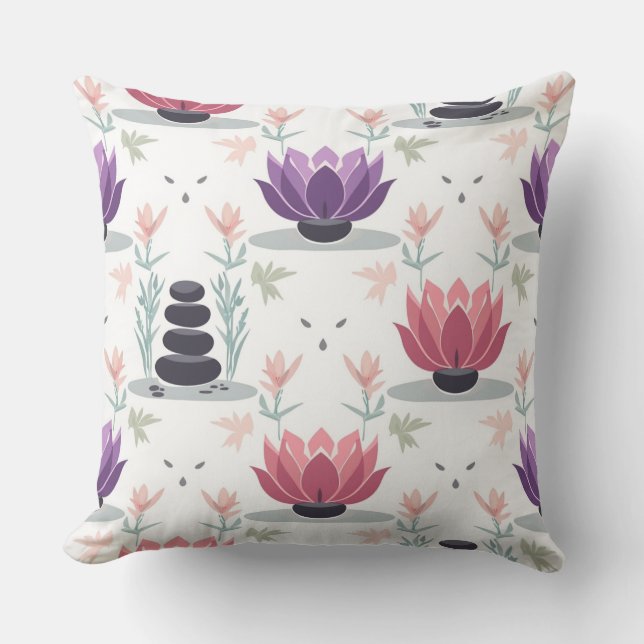 Coussin Zen Lotus  Pillow - Meditation Yoga Wellness  (Recto)