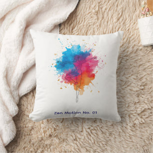 Coussin Zen Motion No. 01 : L'art de la ligne minimaliste