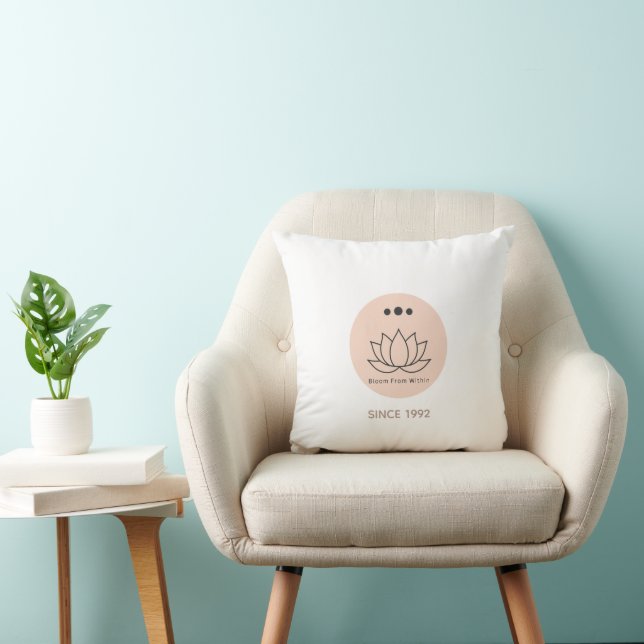Coussin Zen Personnalisé Fleur de Lotus Minimalist (Chaise)