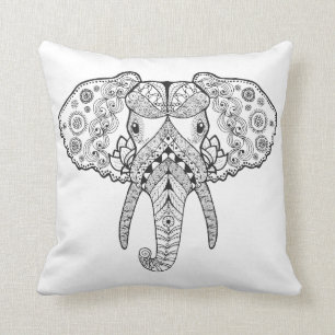 Coussin Zentangle a inspiré l'éléphant