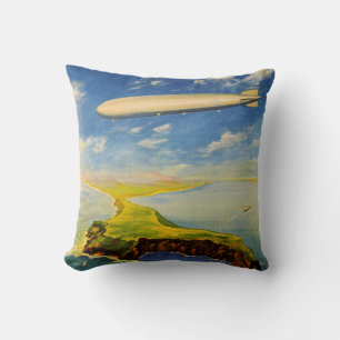 Coussin Zeppelin Voyages ~ Survol de la mer et de la terre