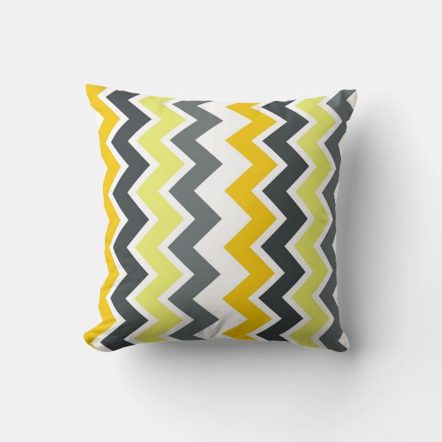 COUSSIN ZIG- ZAG, JAUNE & GRAY (Recto)
