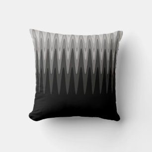 Coussin Zig Zag Motif gris-noir Jeu d'oreiller