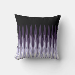 Coussin Zig Zag noir blanc gris foncé violet Motif beige