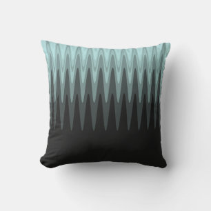 Coussin Zig Zag Turquoise noir Motif gris