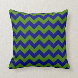 Coussin Zigzag bleu vert et marine