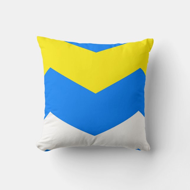 Coussin ZIGZAG dans le ~ bleu et jaune (Recto)