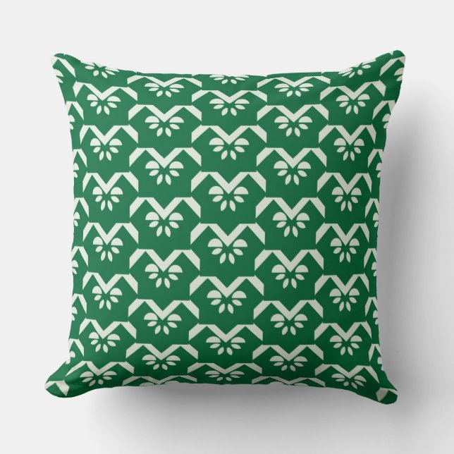 Coussin Zigzag floral vert (Recto)