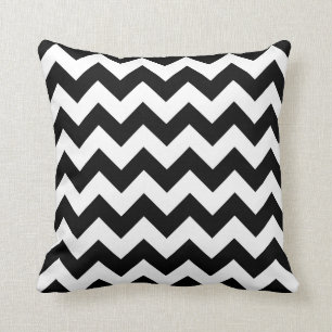 Coussin Zigzag noir et blanc de Chevron