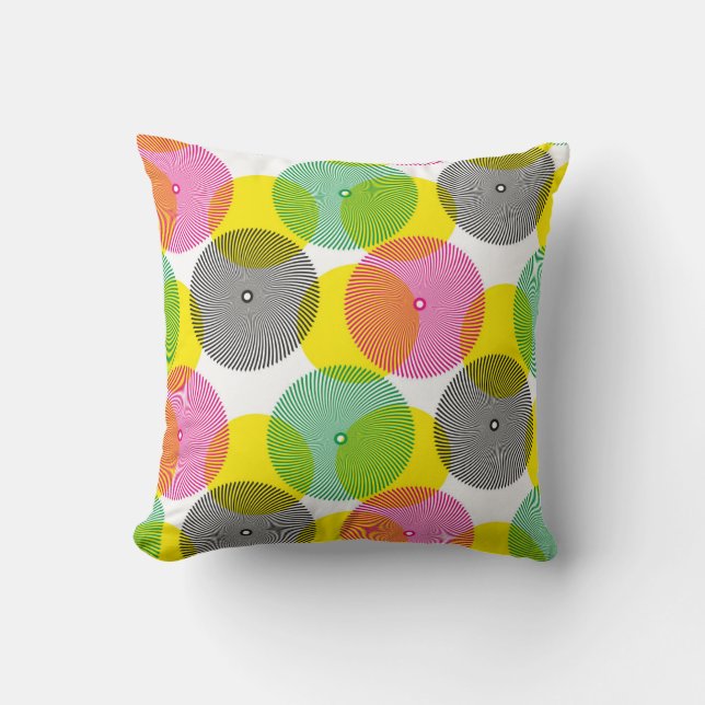 Coussin Zigzags de brosse : Motif à main (Recto)