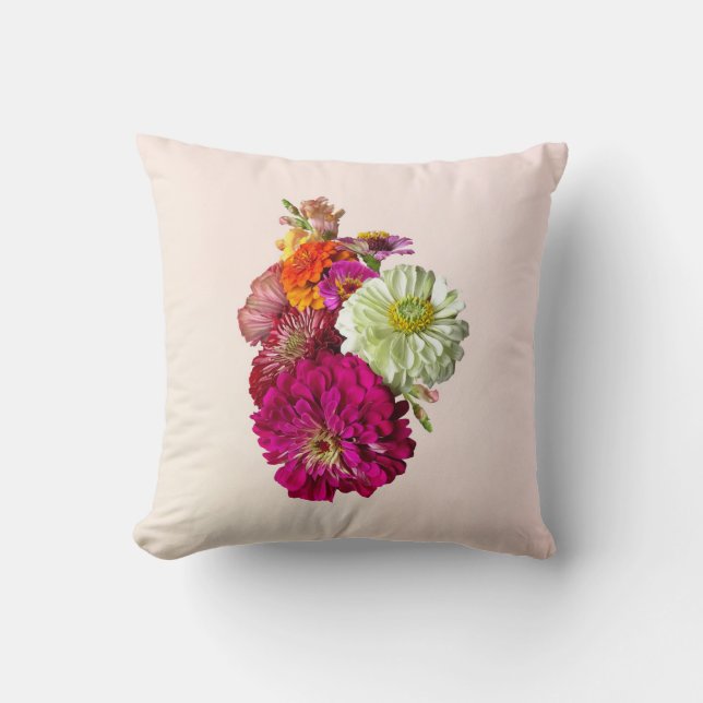 Coussin Zinnia Bouquet (Recto)