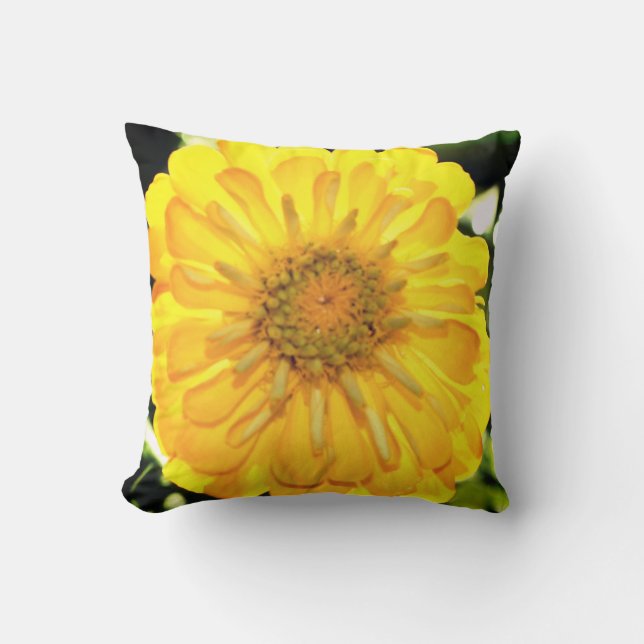 Coussin Zinnia jaune (Recto)