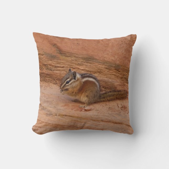 Coussin Zion Chipmunk sur Red Rocks (Recto)