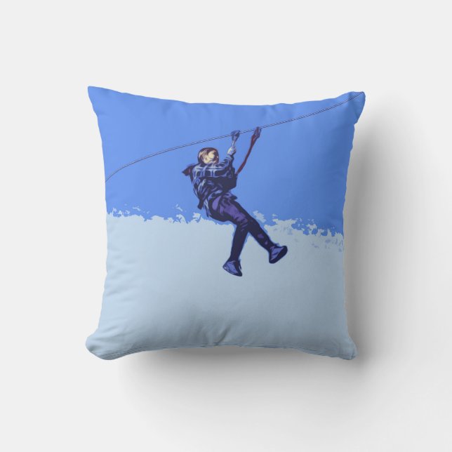 Coussin Zipping Est Mon Chose - Zipline Rider (Recto)