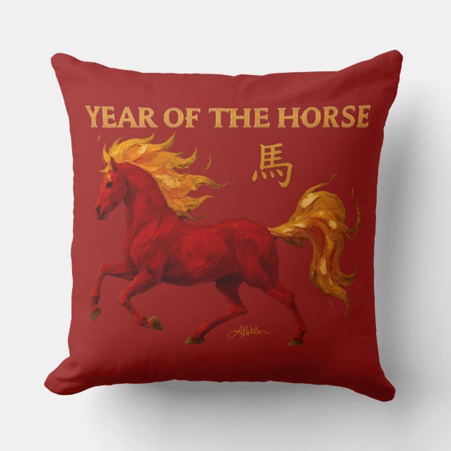 Coussin Zodiac Chinese New Year 2026 Yang Fire Horse (Recto)