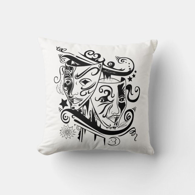 Coussin Zodiac - Gemini - Noir & Blanc (Recto)