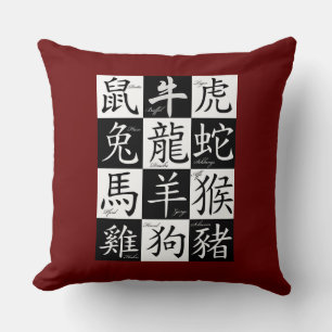 coussin zodiaque chinois