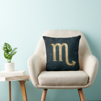 Coussin Zodiaque cosmique avec silhouettes célestes