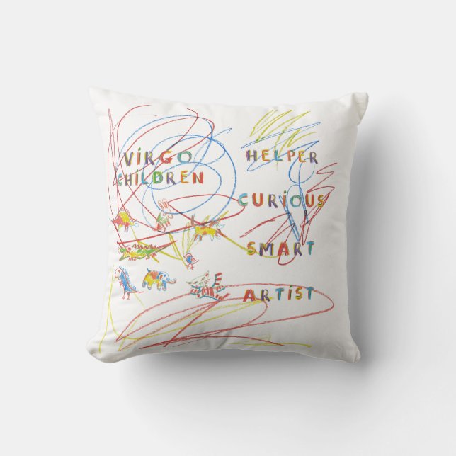 Coussin Zodiaque d'astrologie de l'enfant de la Virgo (Recto)