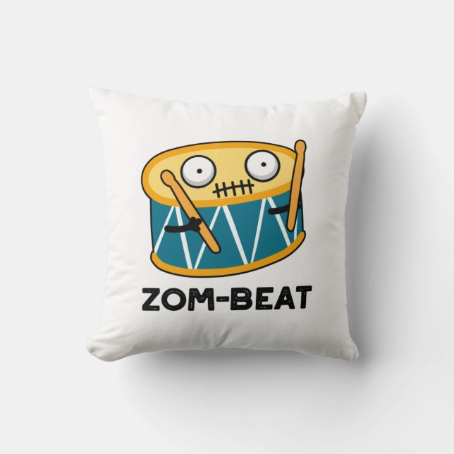 Coussin Zom beat Funny Halloween Zombie Drum Pun (Recto)