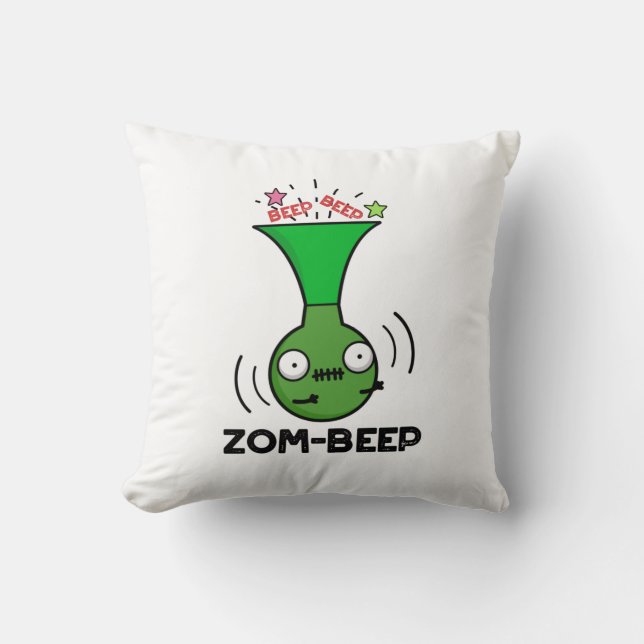 Coussin Zom-beep Drôle Halloween Zombie Honker Pun (Recto)