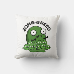 Coussin Zom-breed Funny Halloween Zombie race Pun