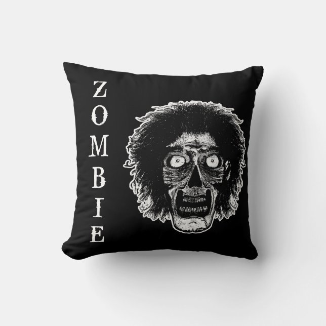 Coussin ZOMBIE -Face -Noir & Blanc (Recto)