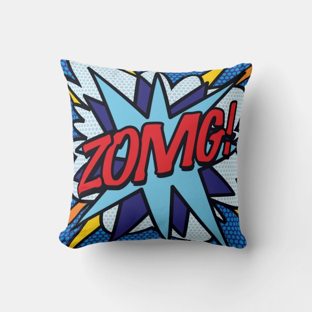 Coussin ZOMG KA-POW Amusant Art Pop Comic Retro (Recto)