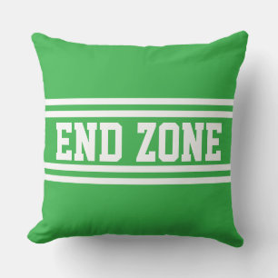 Coussin ZONE DE BUT Vert vif Sportif Bandes blanches de co