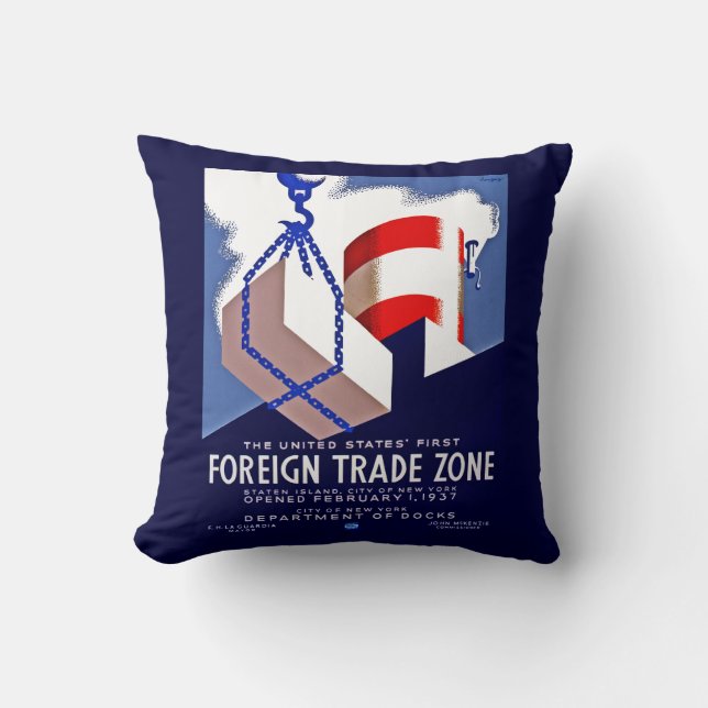 Coussin Zone de commerce extérieur (Recto)
