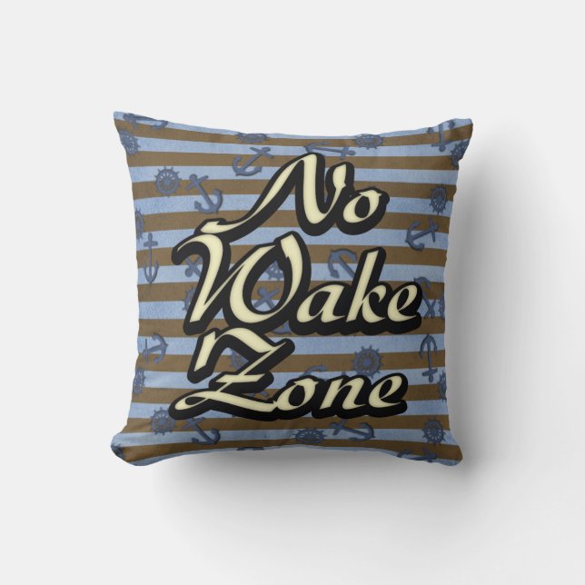 Coussin Zone sans sillage Ancres et roues de navire nautiq (Recto)