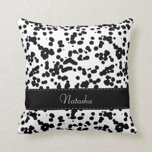 Coussin Zones dalmatiennes noires et blanches
