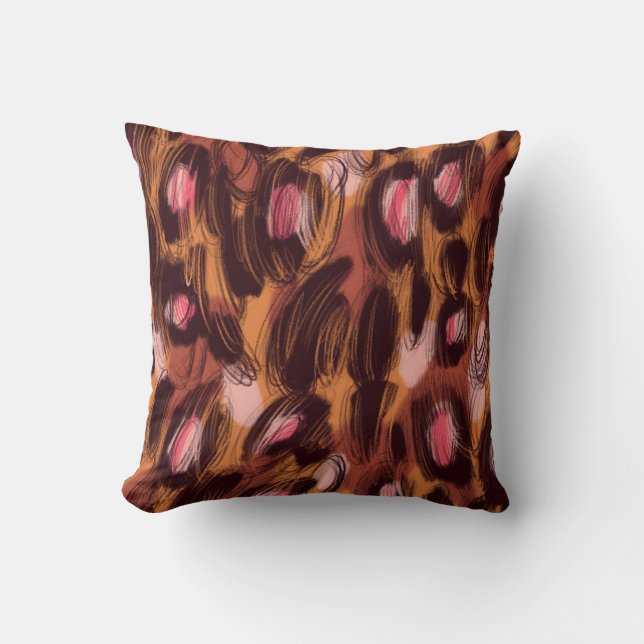 Coussin Zones léopard Motif animal africain (Recto)