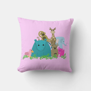 Coussin Zoo Animaux avec vignes