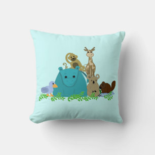 Coussin Zoo Animaux avec vignes