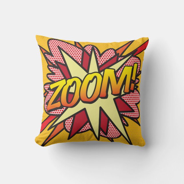 Coussin ZOOM Drôle Cool Moderne Bande Dessinée Pop Art (Recto)