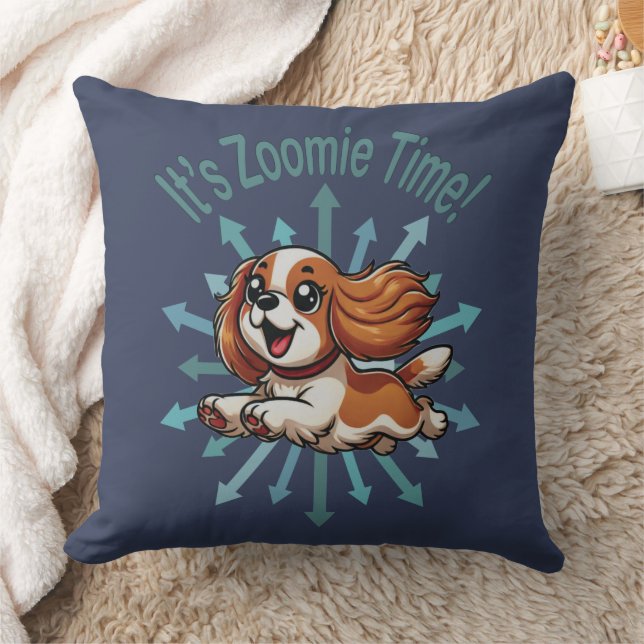 Coussin Zoomie Time Cavalier Spaniel (Couverture)