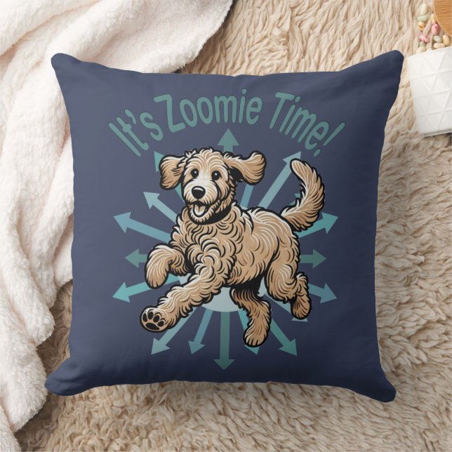 Coussin Zoomie Time Golden Doodle (Couverture)