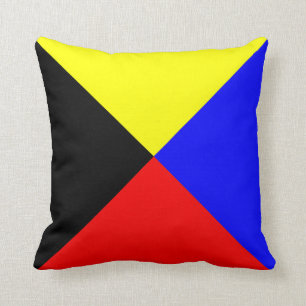 Coussin Zoulou nautique de la lettre Z de signal de