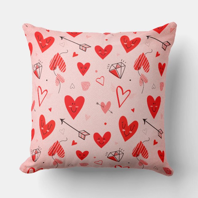 Coussins à motif de cœur : Répandre l'amour et la  (Recto)