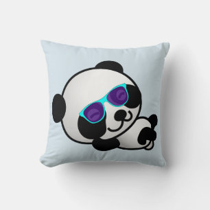 Coussins amusants, Ours de Panda avec lunettes de