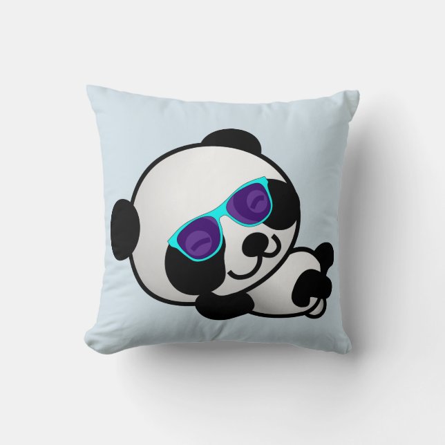 Coussins amusants, Ours de Panda avec lunettes de  (Recto)