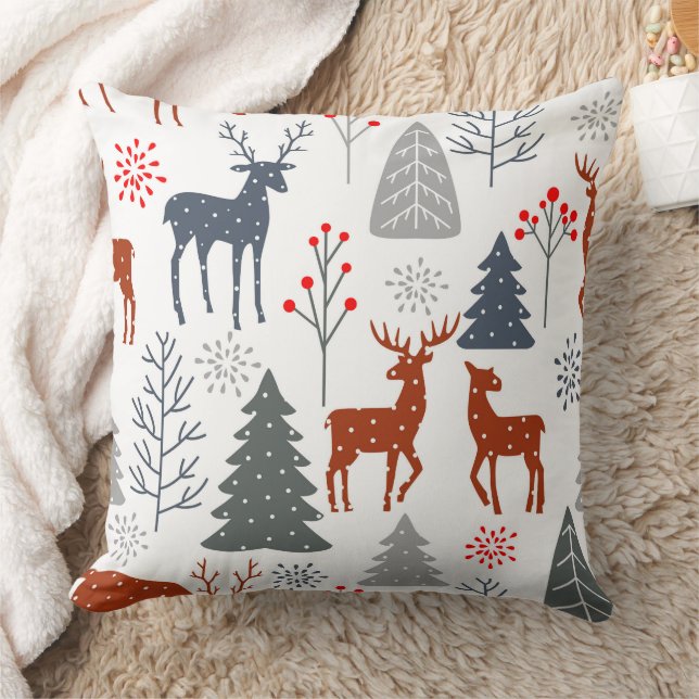 Coussins - Arbre de cerfs de Noël Scandinave (Couverture)