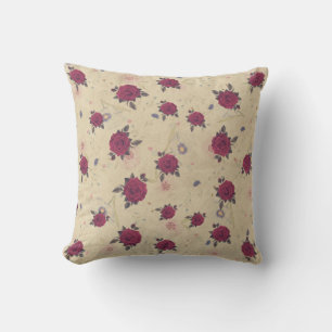 Coussins Art Déco Fleur rose antique vintage flora