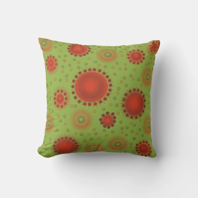 Coussins BoHo orange et vert American MoJo (Recto)