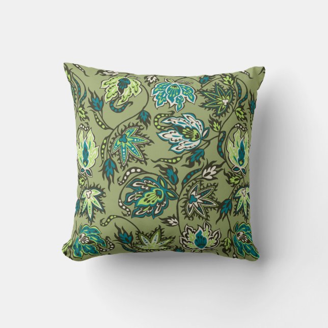 Coussins carrés Protea Batik Fleur Tropicale (Recto)
