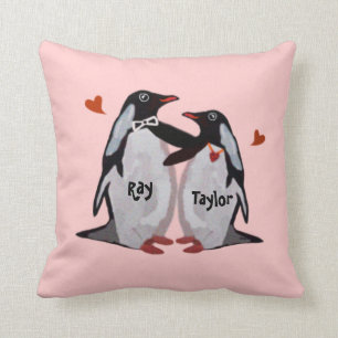 Coussins d'amour de pingouin