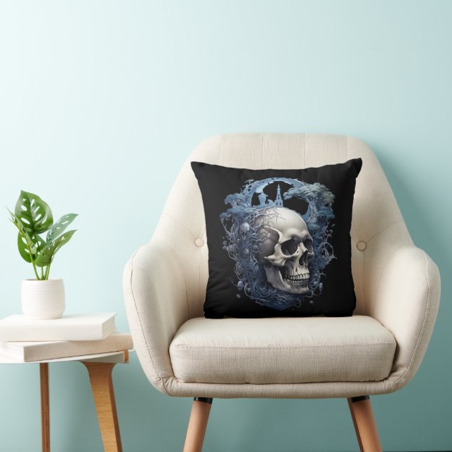💀 Coussins de conception du crâne ☠️ (Chaise)
