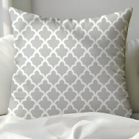 Coussins de jet à motif marocain gris et blanc