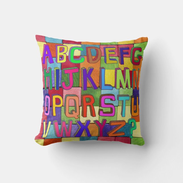 Coussins de jet alphabet mignon pour enfants  (Recto)